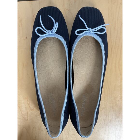 Vionic Women's Klara Knit Ballerina Comfort Skimmer Flats Navy Blue/Pale Blue 11 - Picture 6 of 9